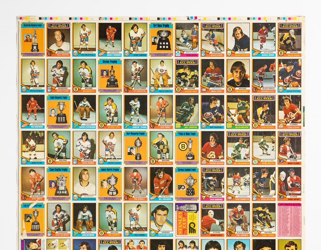 1974-1975 O-Pee-Chee Uncut Sheet Pair - 9