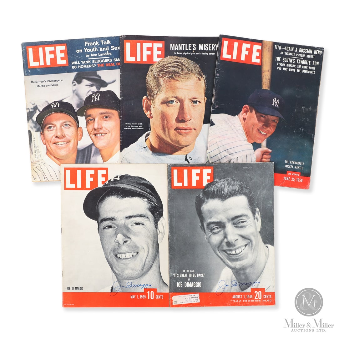 Collection of Life Magazines w/ Two DiMaggio signed (1 of 14)