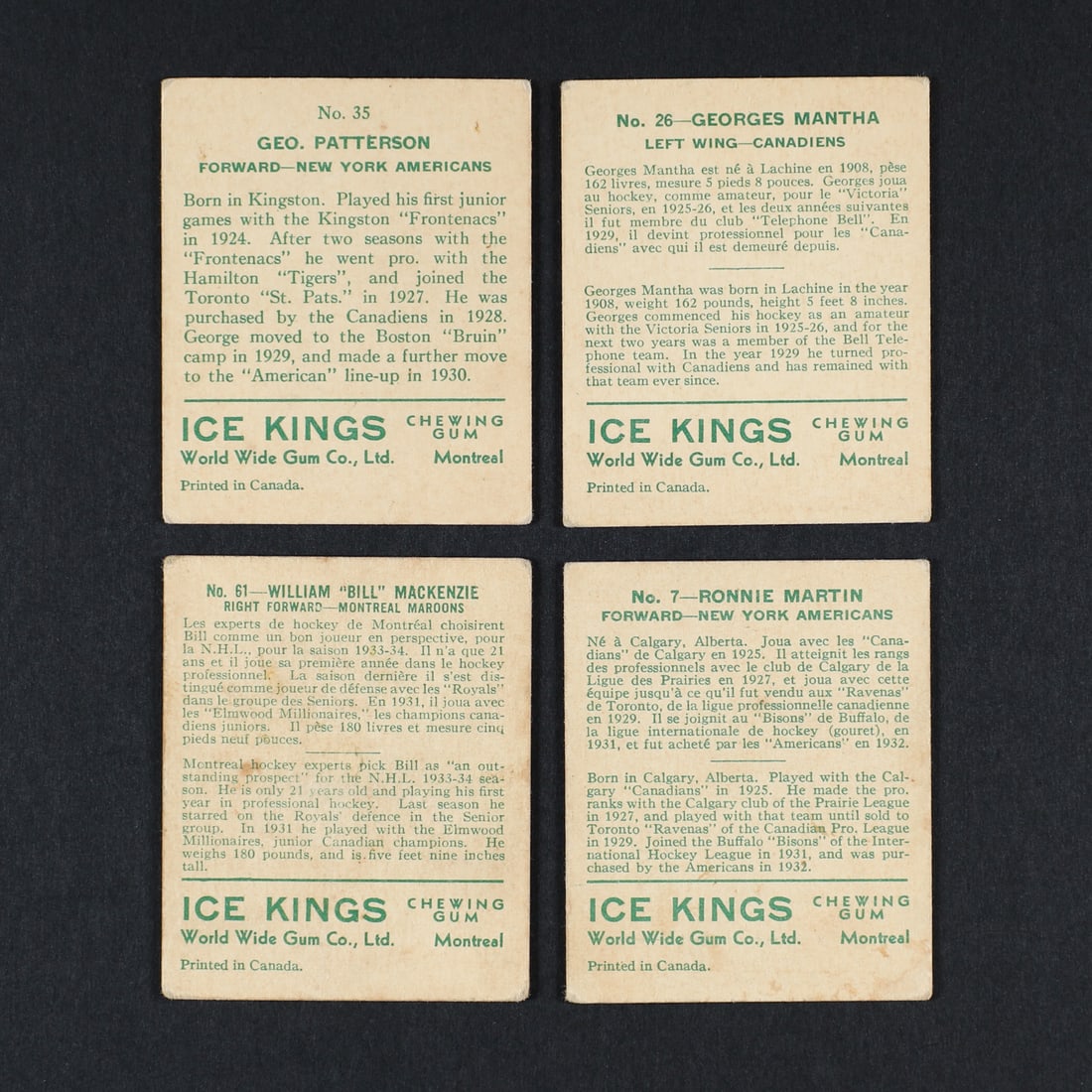 1933 V357 Ice Kings Cards (10) - 5