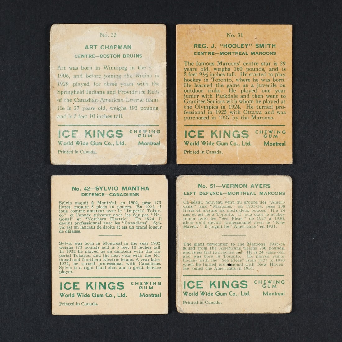 1933 V357 Ice Kings Cards (10) - 7