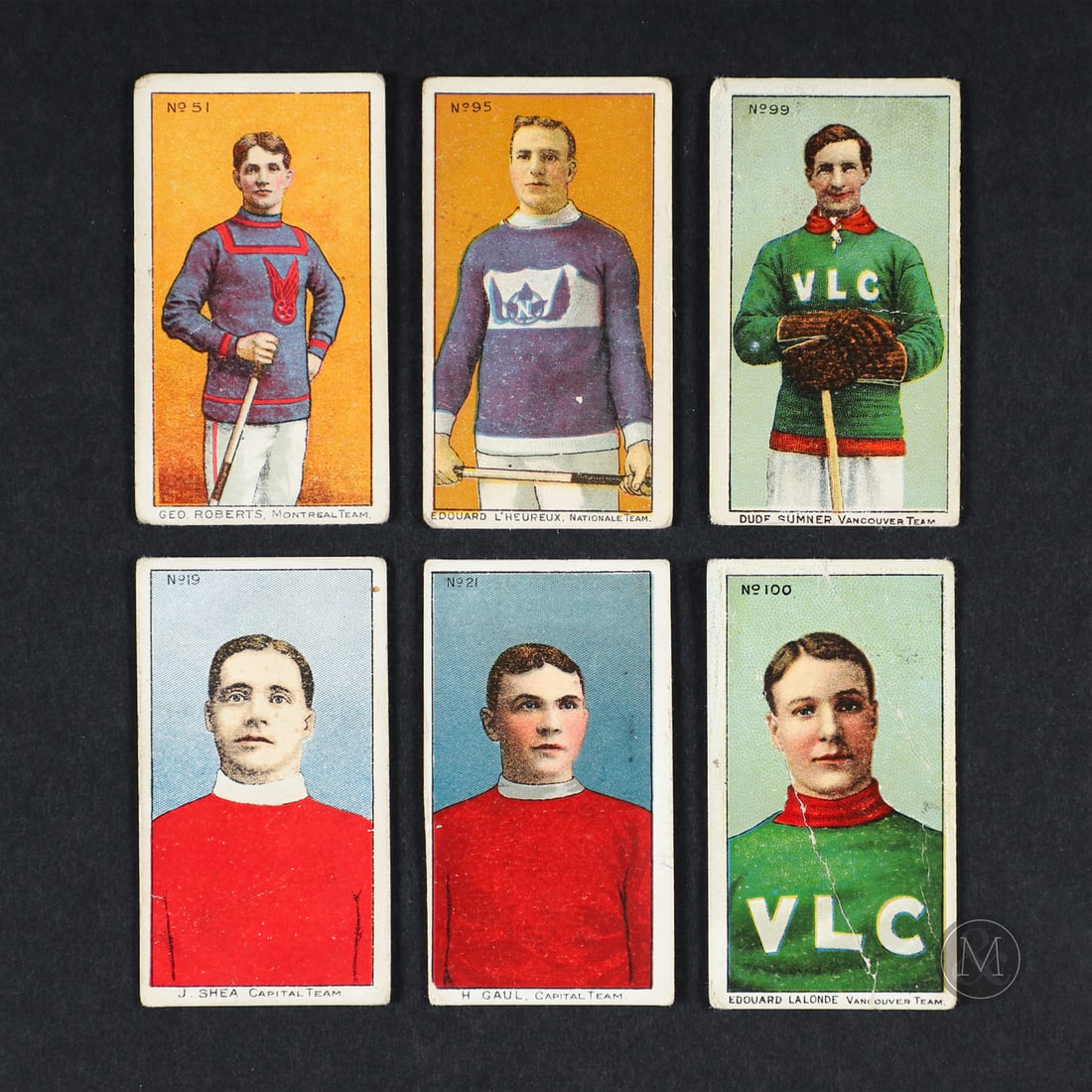 1910-1911 Imperial Lacrosse C59 and C60 Grouping (16): The 1910-1911 C59 and C60 lacrosse grouping offered here features stars from across both hockey and lacrosse. Edouard Lalonde and Horace Gaul highlight the C59 grouping. Also from the C59 grouping