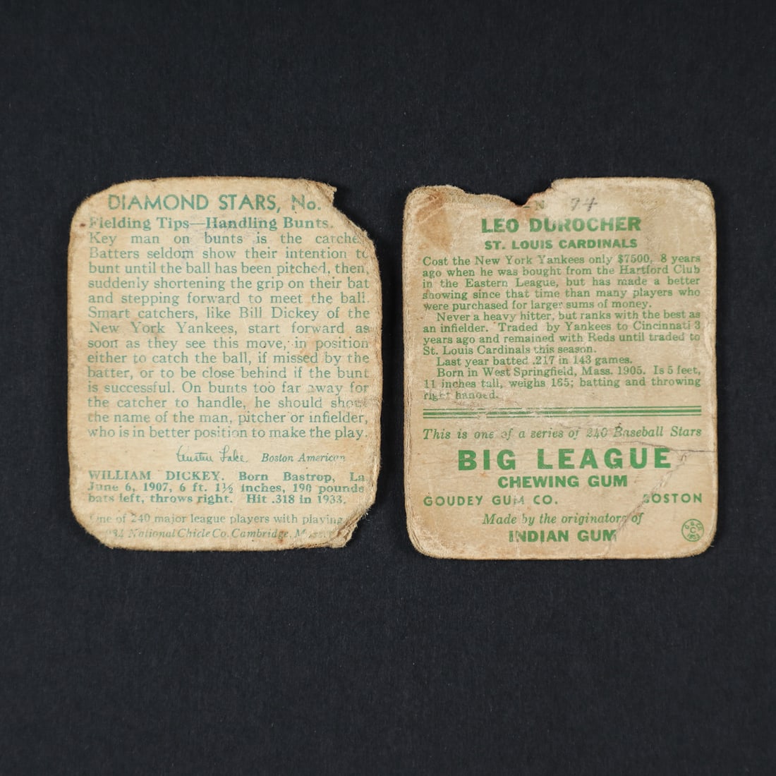 1933-1935 Goudey and Diamond Stars Baseball Cards (8) - 11