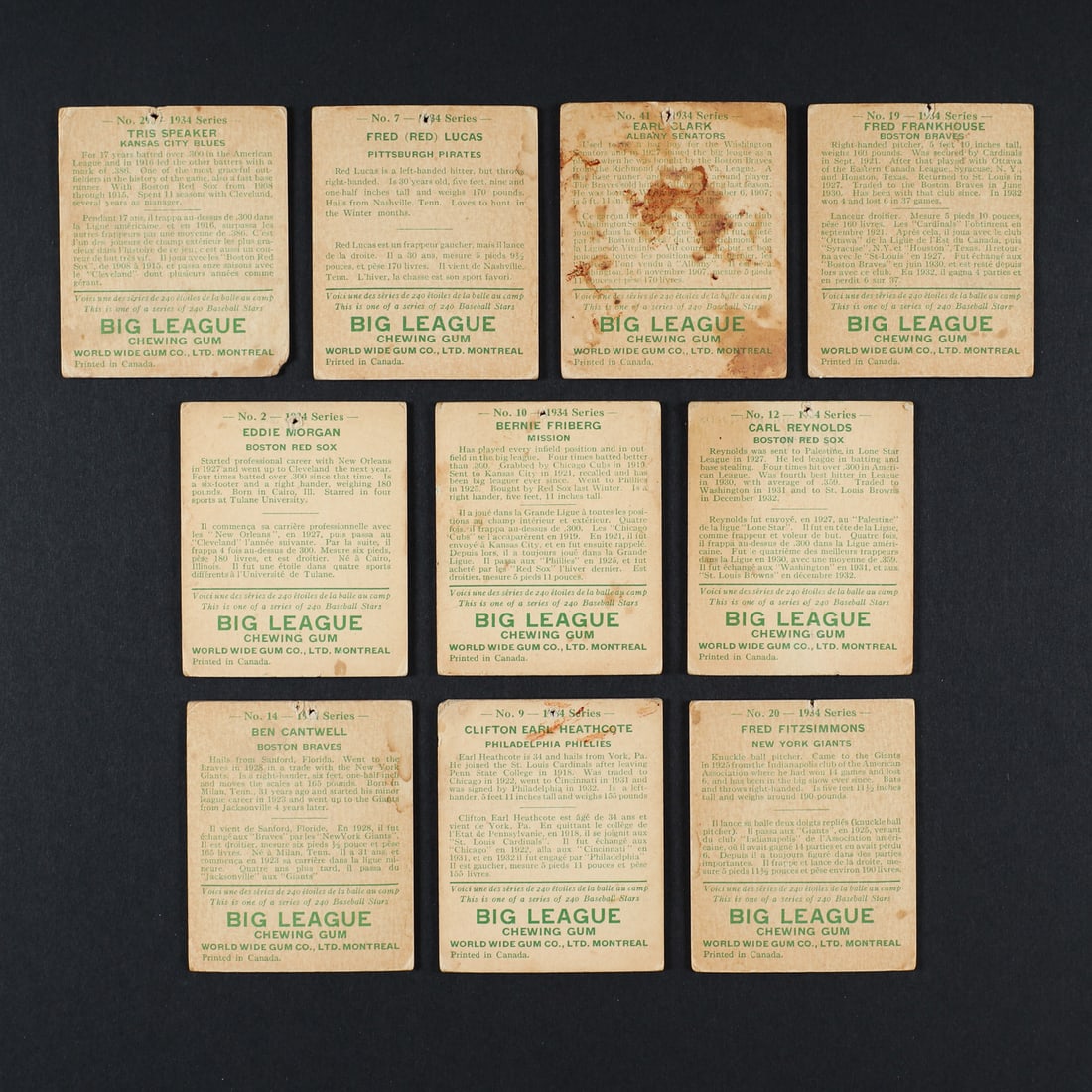 1933-1934 World Wide Gum Baseball Group (33) - 2