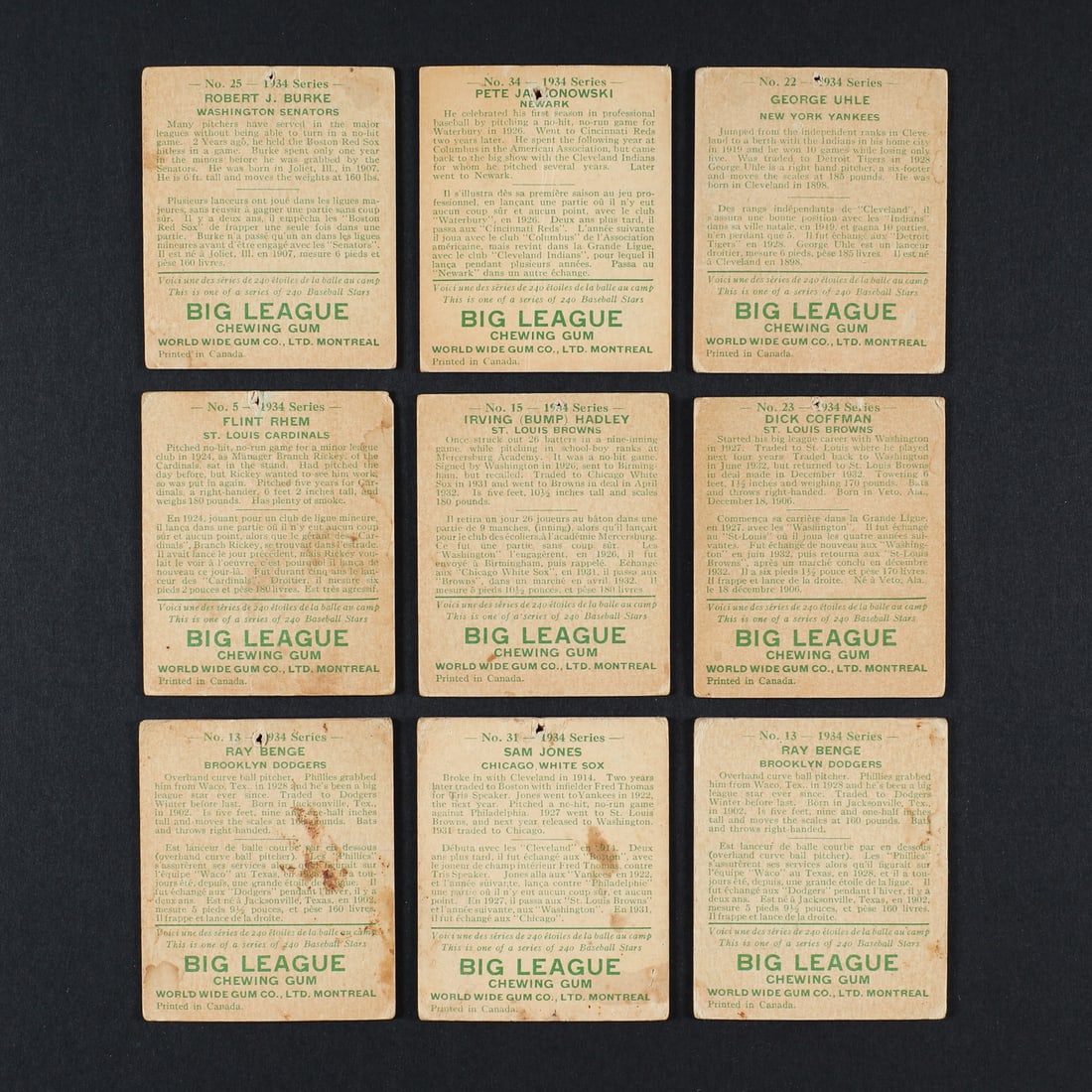 1933-1934 World Wide Gum Baseball Group (33) - 4