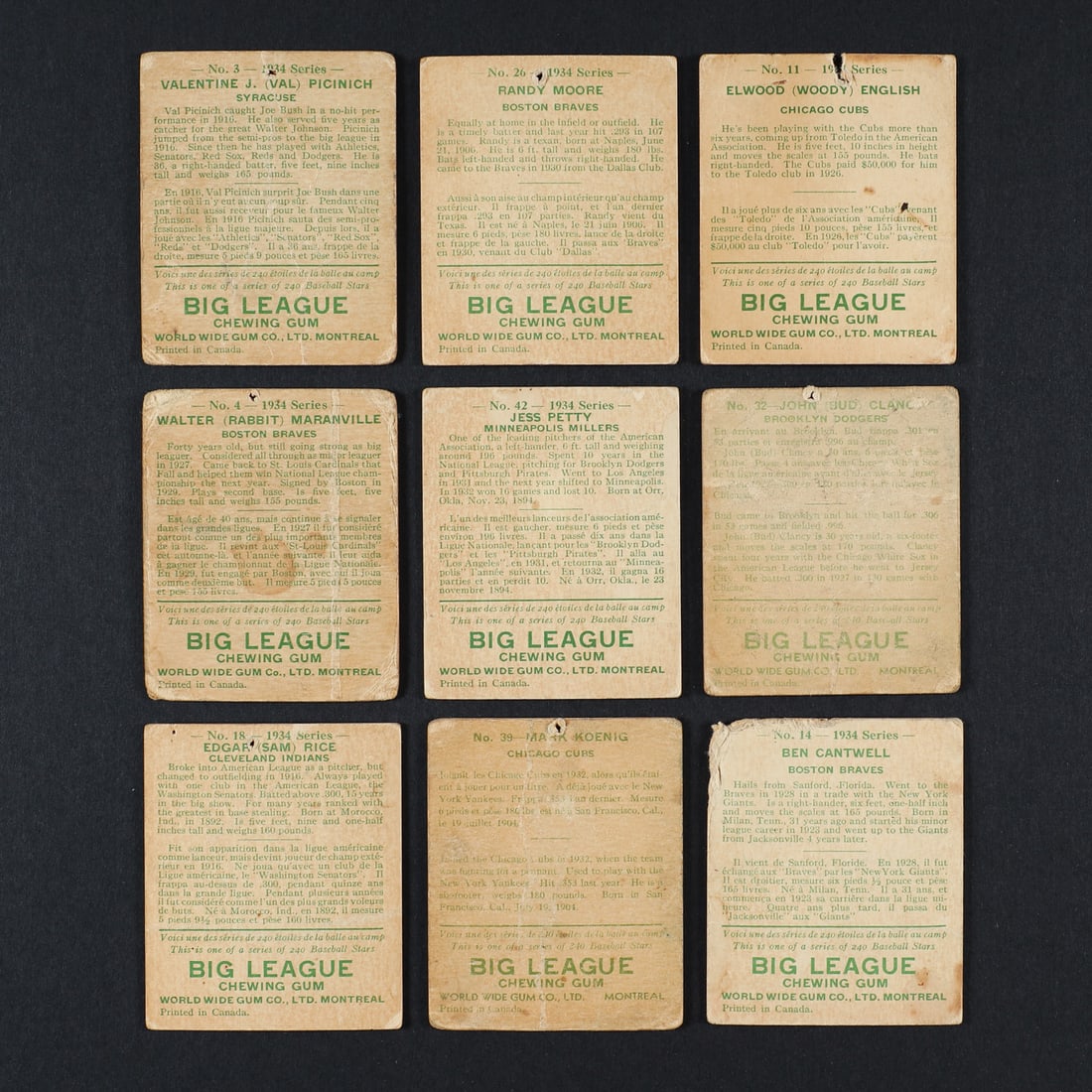 1933-1934 World Wide Gum Baseball Group (33) - 6