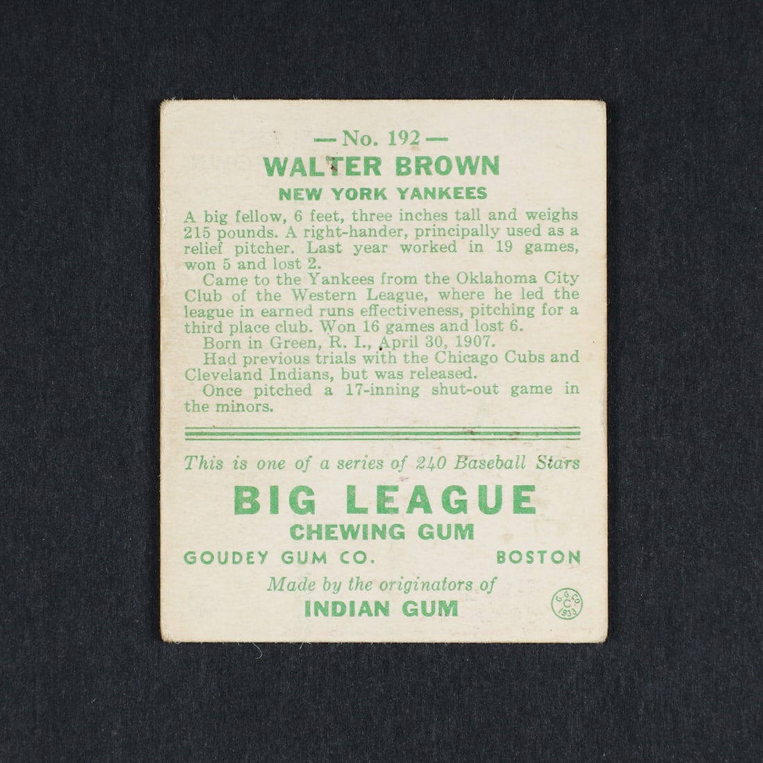 1933 Goudey Group (5) - 9