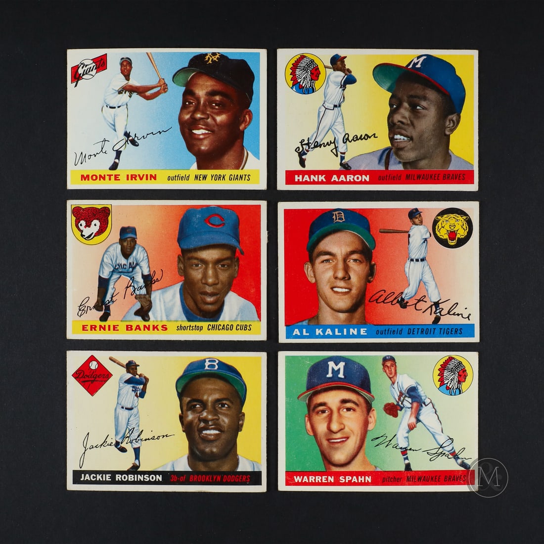 1955 Topps Baseball Partial Set (98/206): A recent find, part of a single-family collection, this 1955 Topps baseball set consists of 96/206 cards in the set, but includes key Hall of Fame examples of Jackie Robinson, Hank Aaron, Ernie Banks,