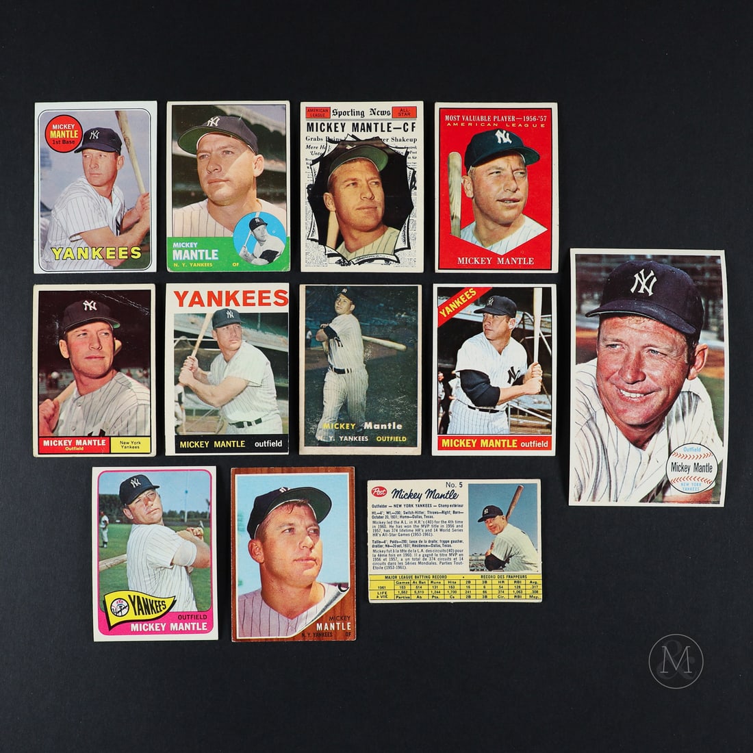 1957-1969 Collection of Mickey Mantle Cards (12) (1 of 9)
