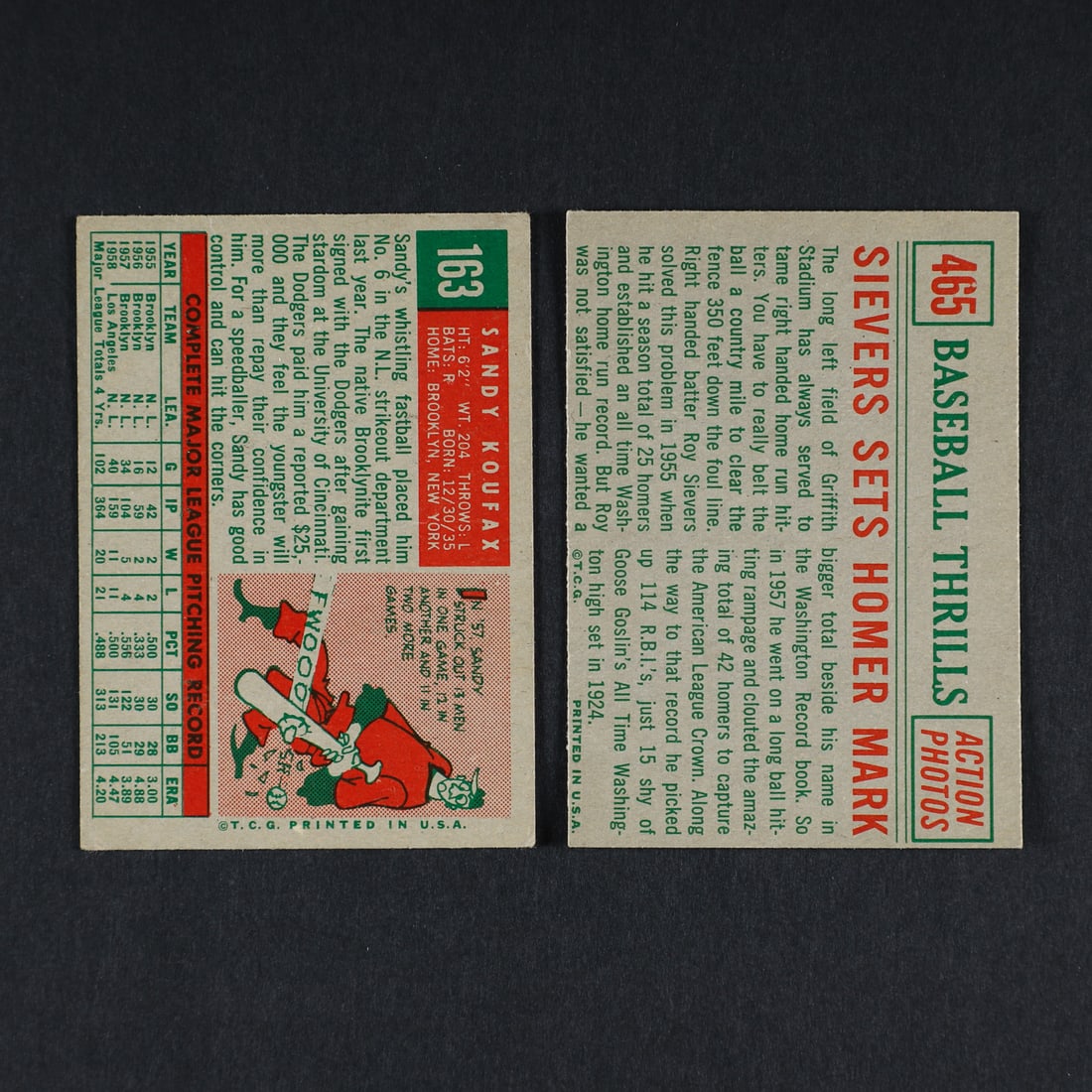 1959 Topps Grouping with Koufax (8) - 3