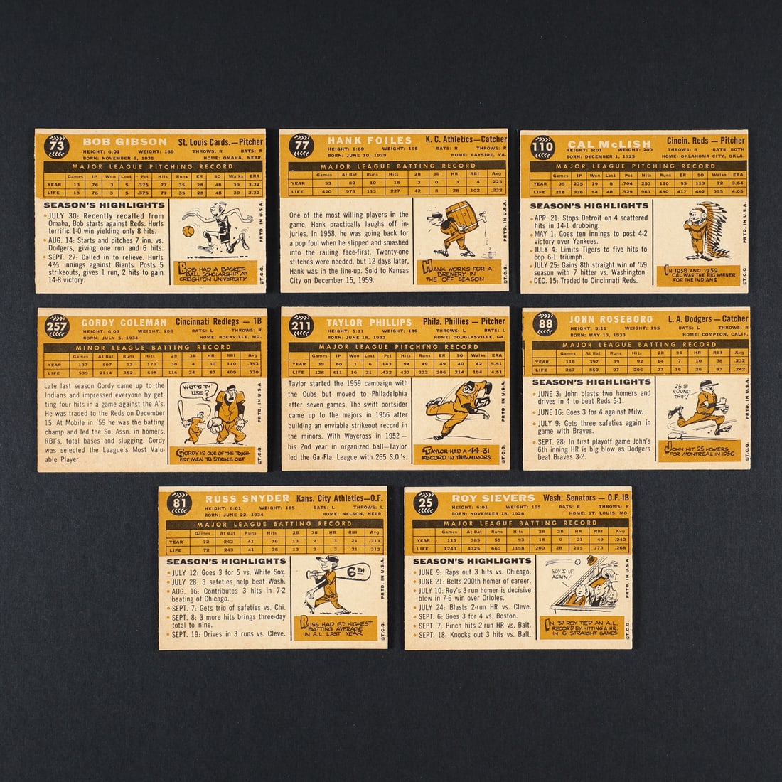 1960 Topps Baseball Grouping w/ Gibson (16) - 2