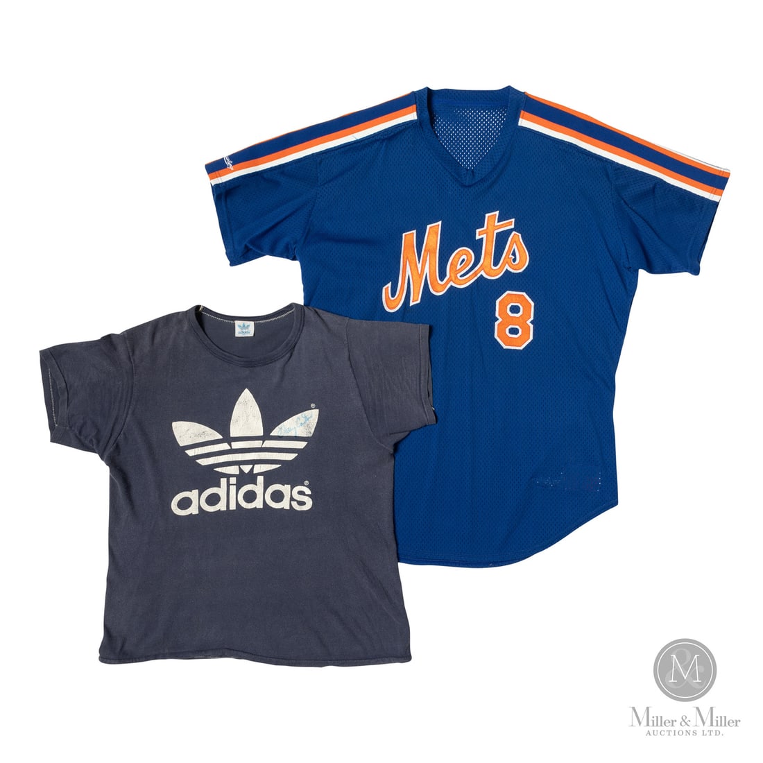 1988 Gary Carter Worn Warm Up Mets Jersey and Undershirt: The 1988 Gary Carter Mets warm-up Jersey and undershirt offered here are a superb pair. The jersey shows extensive evidence of washing and use wear with the correct Rawlings 46-sized tag and