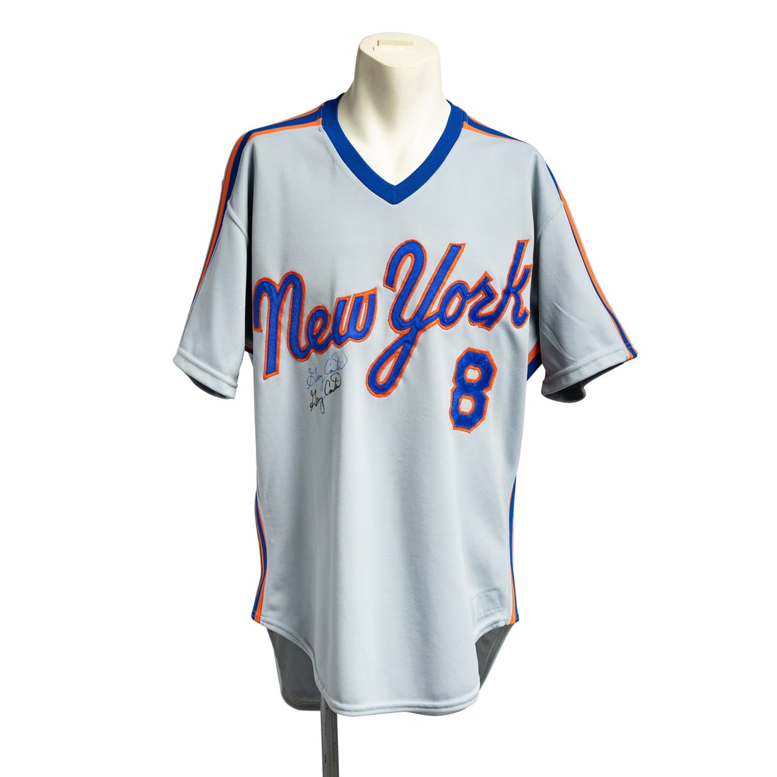 1987 Gary Carter Game Used and Signed Mets Away Jersey - 2