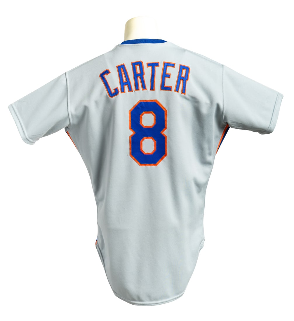 1987 Gary Carter Game Used and Signed Mets Away Jersey - 3