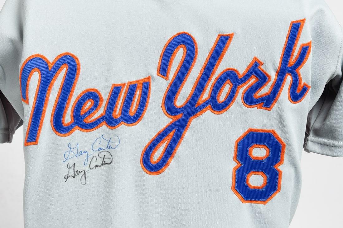 1987 Gary Carter Game Used and Signed Mets Away Jersey - 5