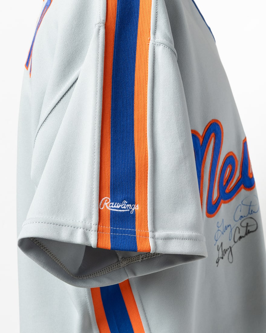 1987 Gary Carter Game Used and Signed Mets Away Jersey - 7