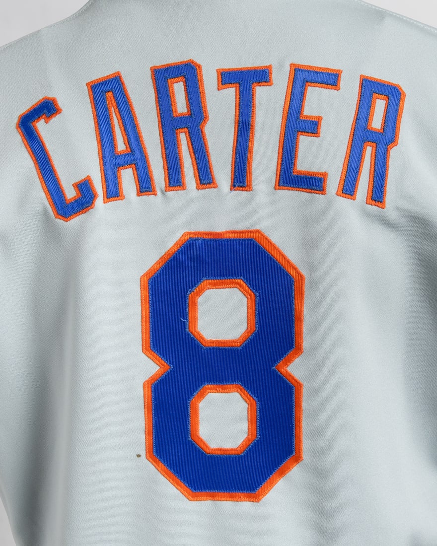 1987 Gary Carter Game Used and Signed Mets Away Jersey - 8