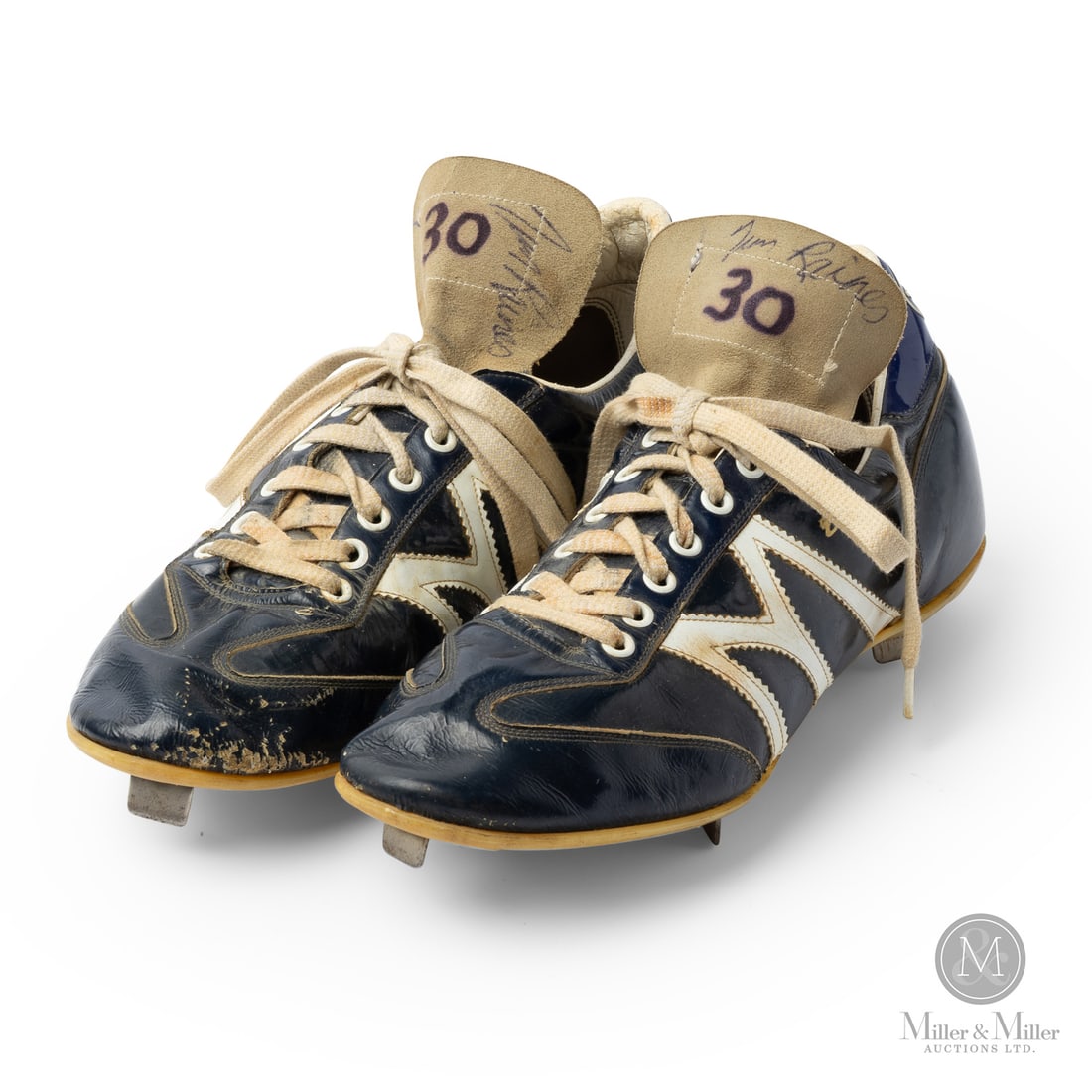 Early 1980s Tim Raines Expos Game Worn Cleats: This pair of game-worn cleats was utilized by Hall of Famer Tim Raines during the 1980s, an era in which he established himself as one of the most prolific leadoff hitters and base stealers in basebal