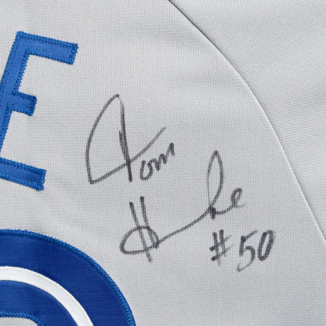 1991 Tom Henke Game Used and Signed Away Jersey - 6