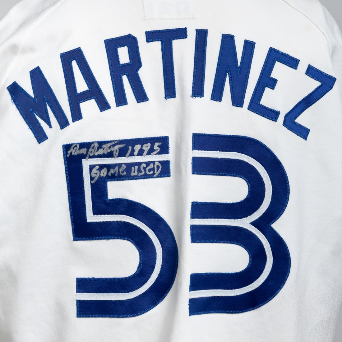 1995 Angel Sandy Martinez Game Used and Signed Blue Jays Jersey and Cleats - 5