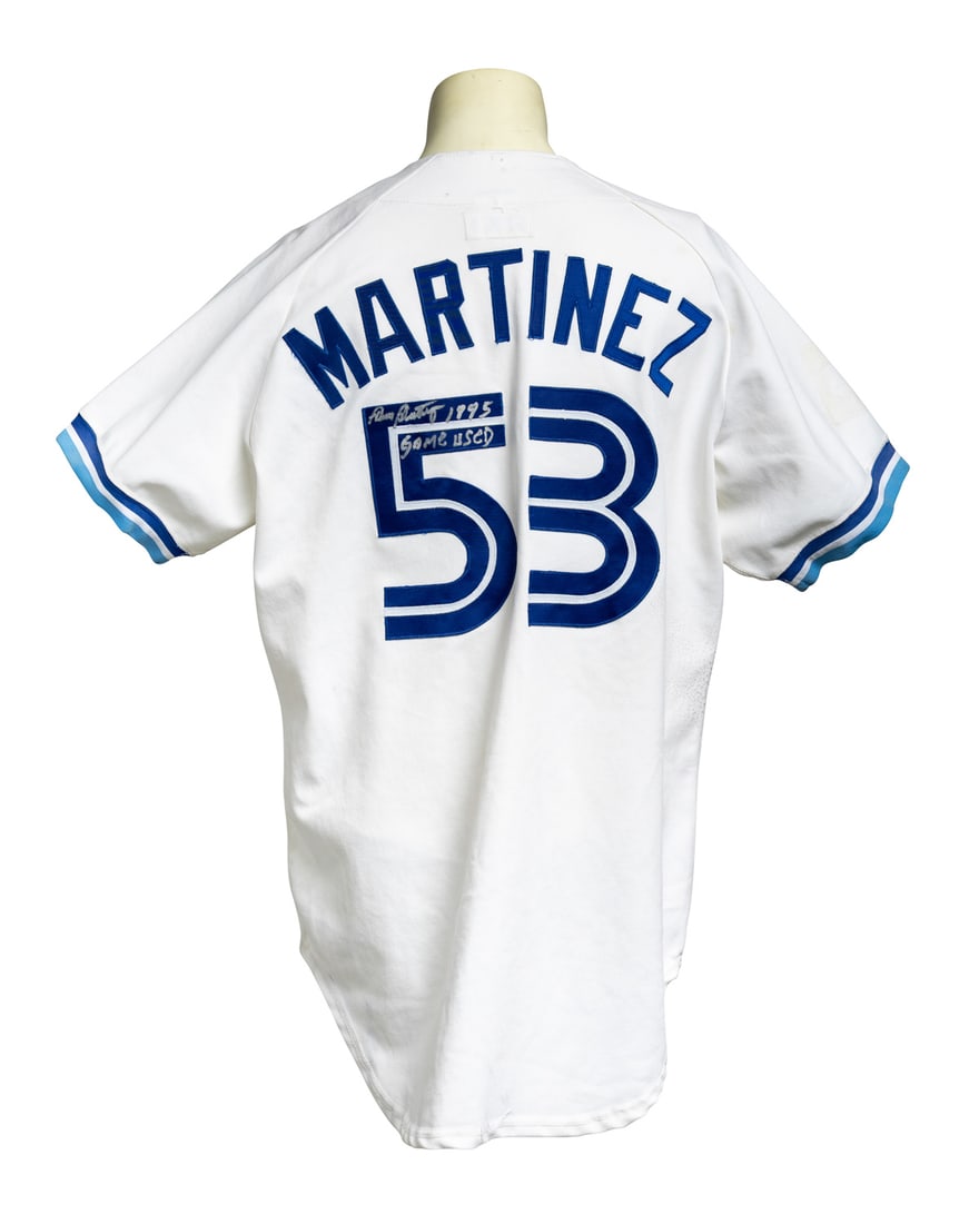 1995 Angel Sandy Martinez Game Used and Signed Blue Jays Jersey and Cleats - 6