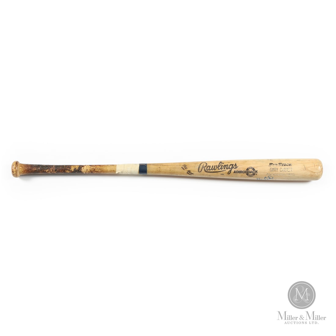 1988 Gary Carter Game Used and Signed Bat: This game-used bat from Gary Carter dates to the 1988 season and reflects the specifications and use characteristics associated with Carter’s equipment. The knob is marked with “8”