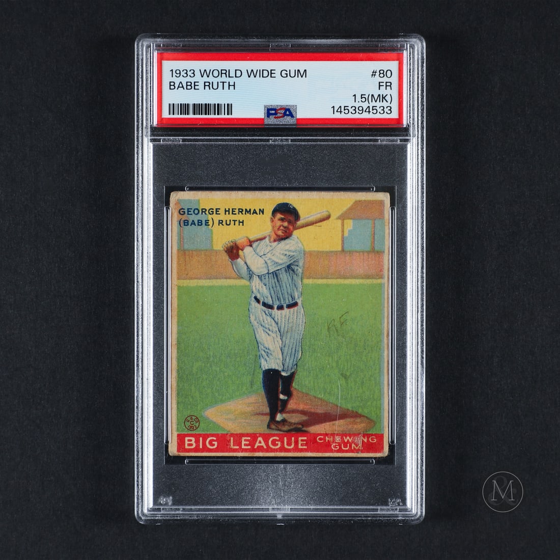 1933 World Wide Gum #80 Babe Ruth (PSA 1.5 (MK)) (1 of 2)