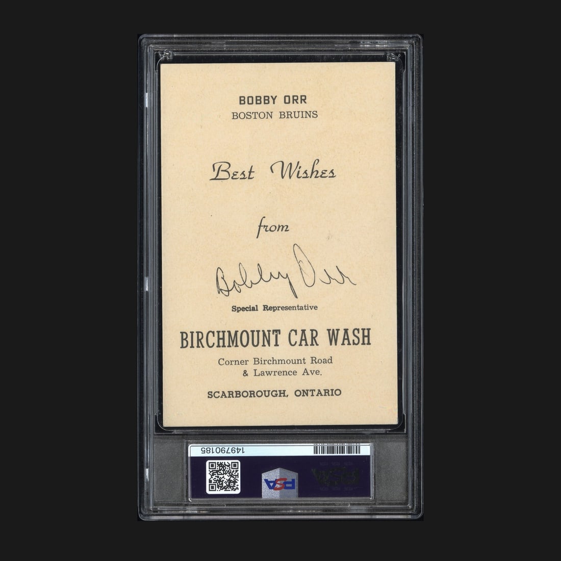 1967-1968 Birchmount Car Wash Bobby Orr (PSA 3 VG Finest Known) - 2