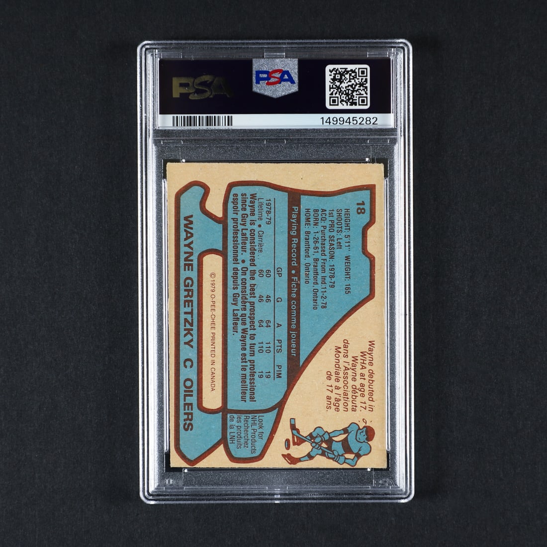 1979-1980 O-Pee-Chee #18 Wayne Gretzky Autographed Rookie Card (PSA 4 Auto 8) - 2