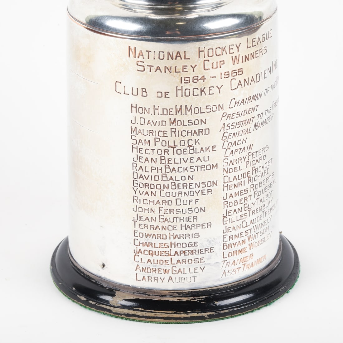 Claude LaRose's 1964-1965 Montreal Canadiens Personal Stanley Cup Trophy - 4