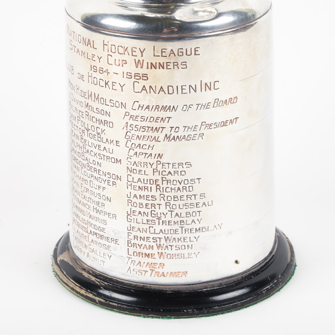 Claude LaRose's 1964-1965 Montreal Canadiens Personal Stanley Cup Trophy - 5
