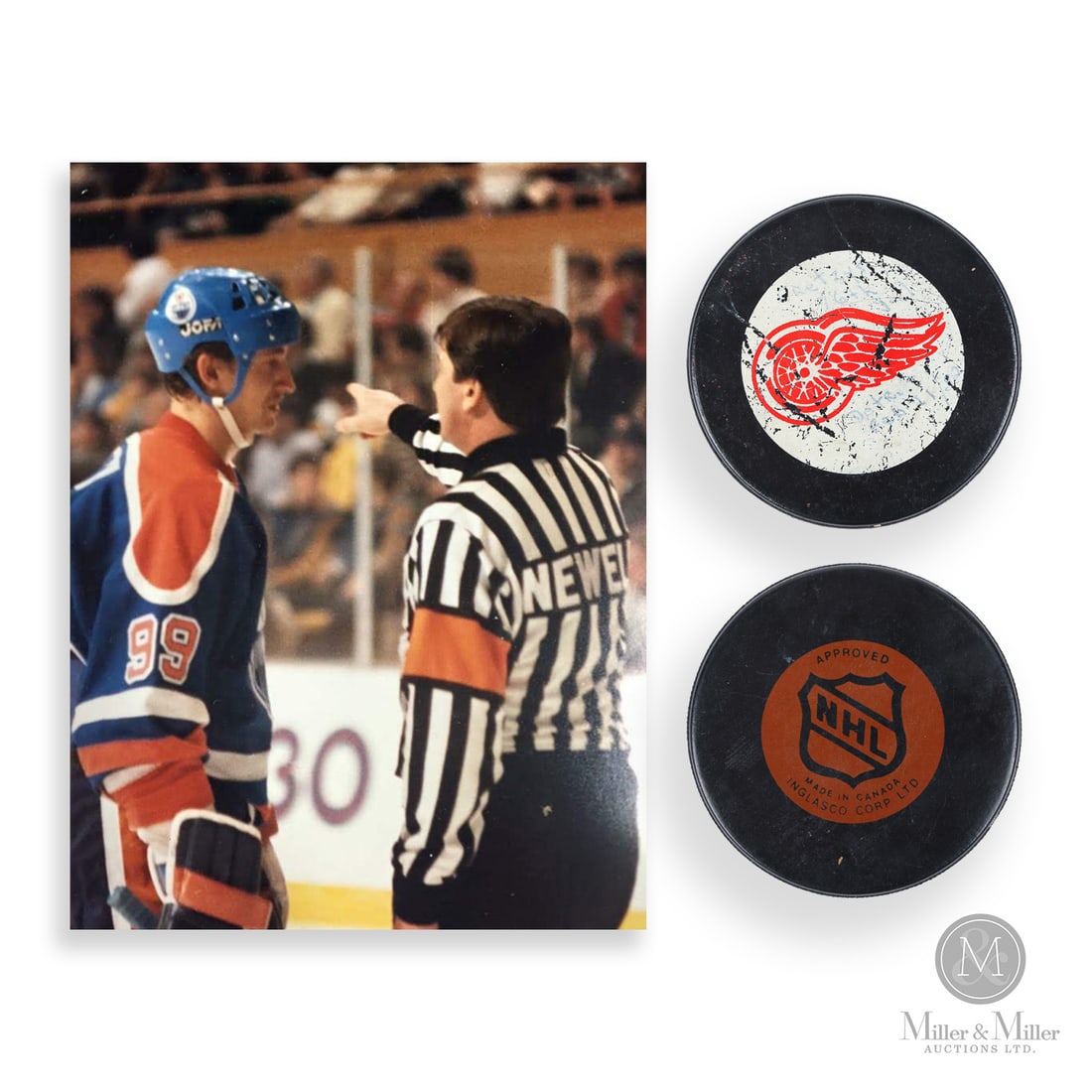 1982 Wayne Gretzky 76th Goal Puck From the Collection of the Late Dave Newell: This historic offering features the 76th goal puck scored by Wayne Gretzky on February 21, 1982, the monumental moment the "Great One" tied Phil Esposito’s long-standing single-season goal