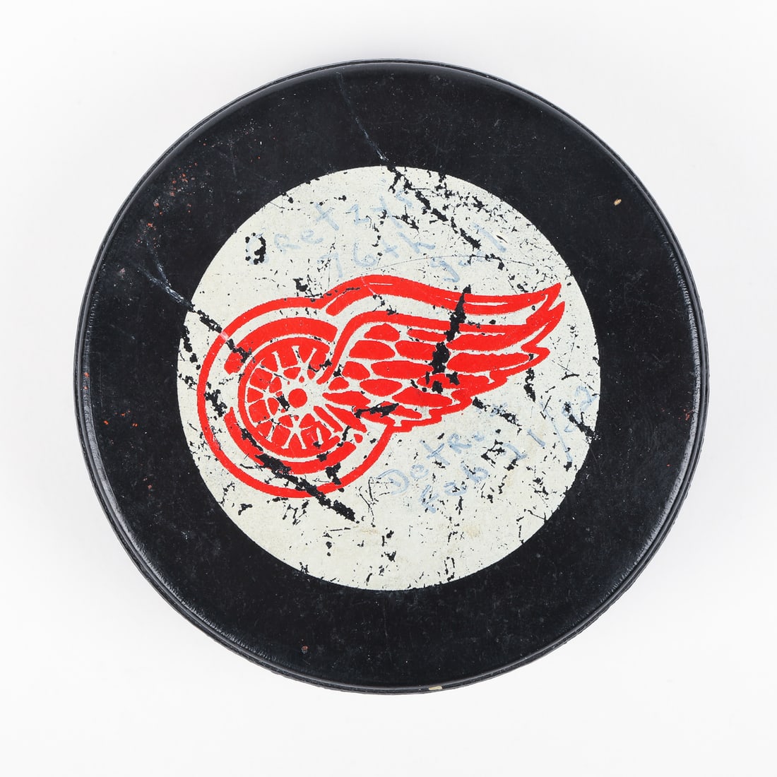 1982 Wayne Gretzky 76th Goal Puck From the Collection of the Late Dave Newell - 3