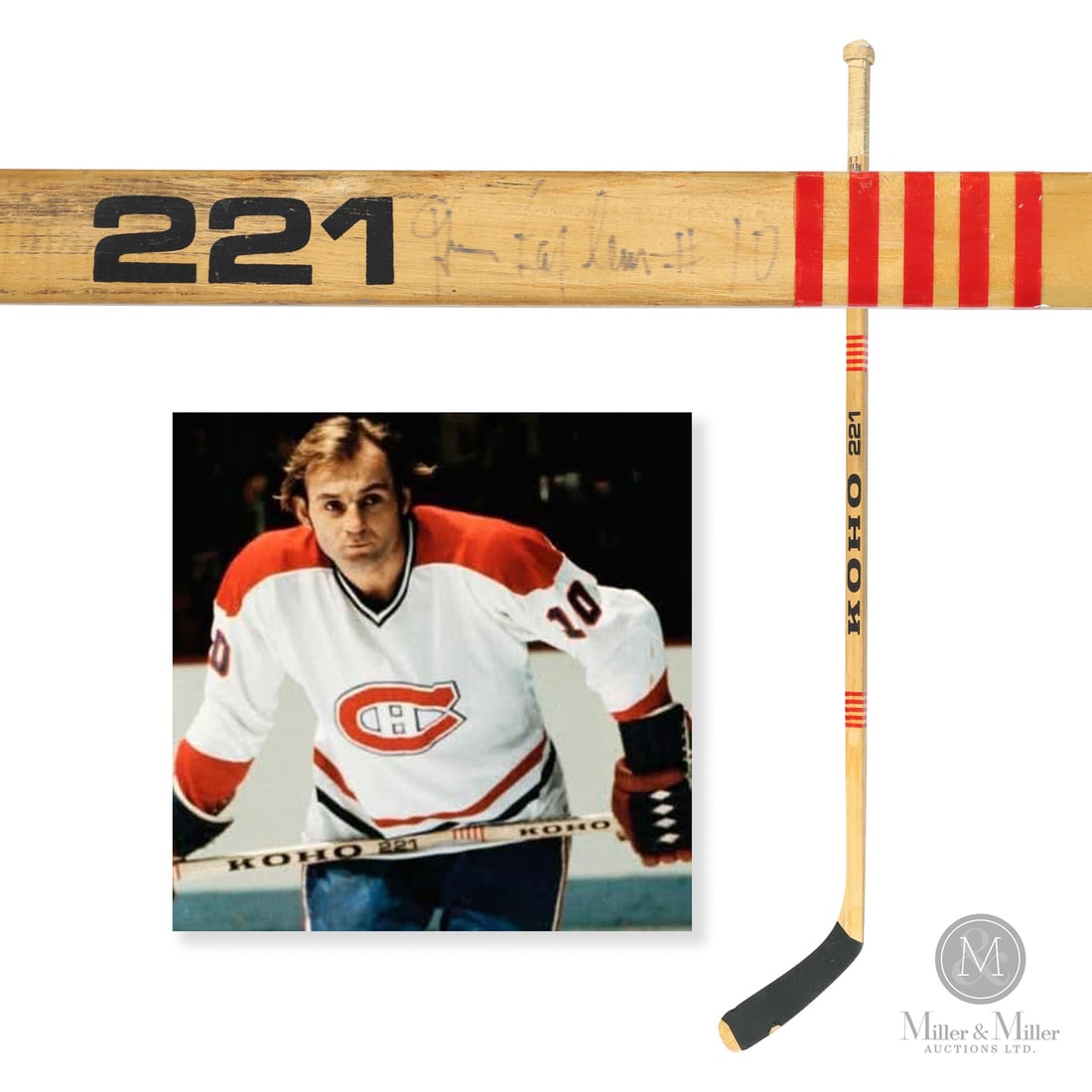 1978 Stanley Cup Final Guy Lafleur Game Used Stick From the Late Dave Newell Collection: Offered here is a Guy Lafleur game-used hockey stick from the 1978 Stanley Cup Finals, sourced directly from the collection of the late NHL official Dave Newell. Newell served as the referee for Game