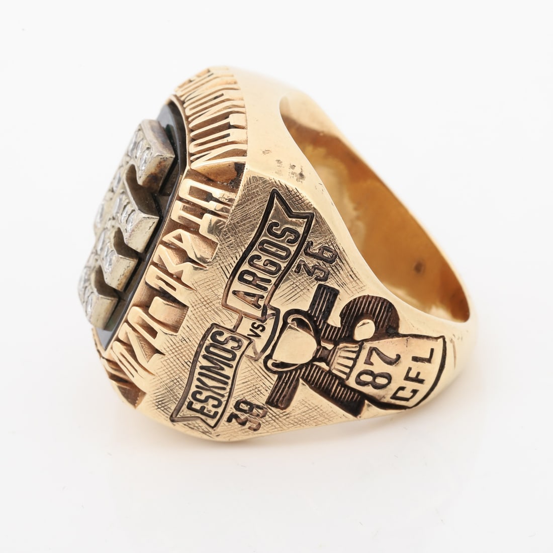 1987 James Bell Grey Cup Edmonton Eskimos Ring - 4