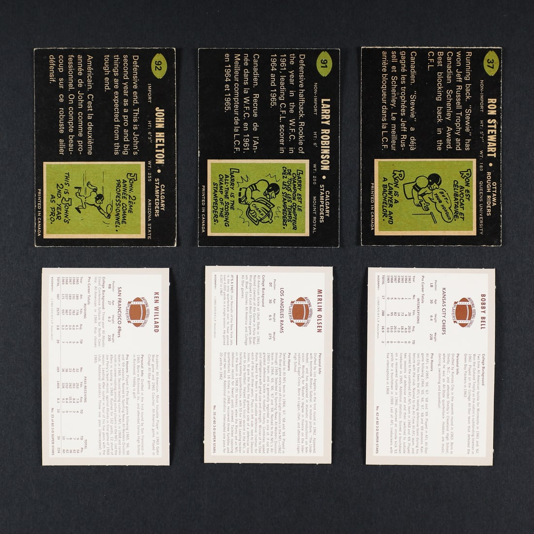 1970 OPC, 1972 OPC stickers and 1970 Kellogg's 3-D Football Sets - 6