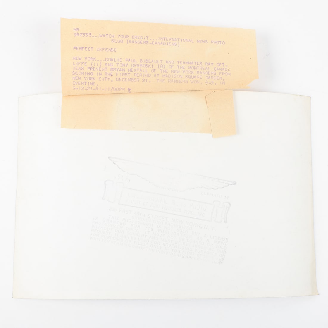 1940s NHL Action Newscast Original Photos (6) - 8