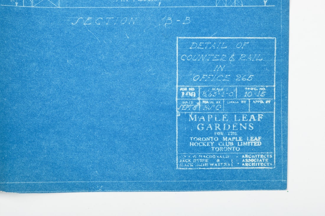 1931 Maple Leaf Gardens Blueprint (Office Railings) - 2