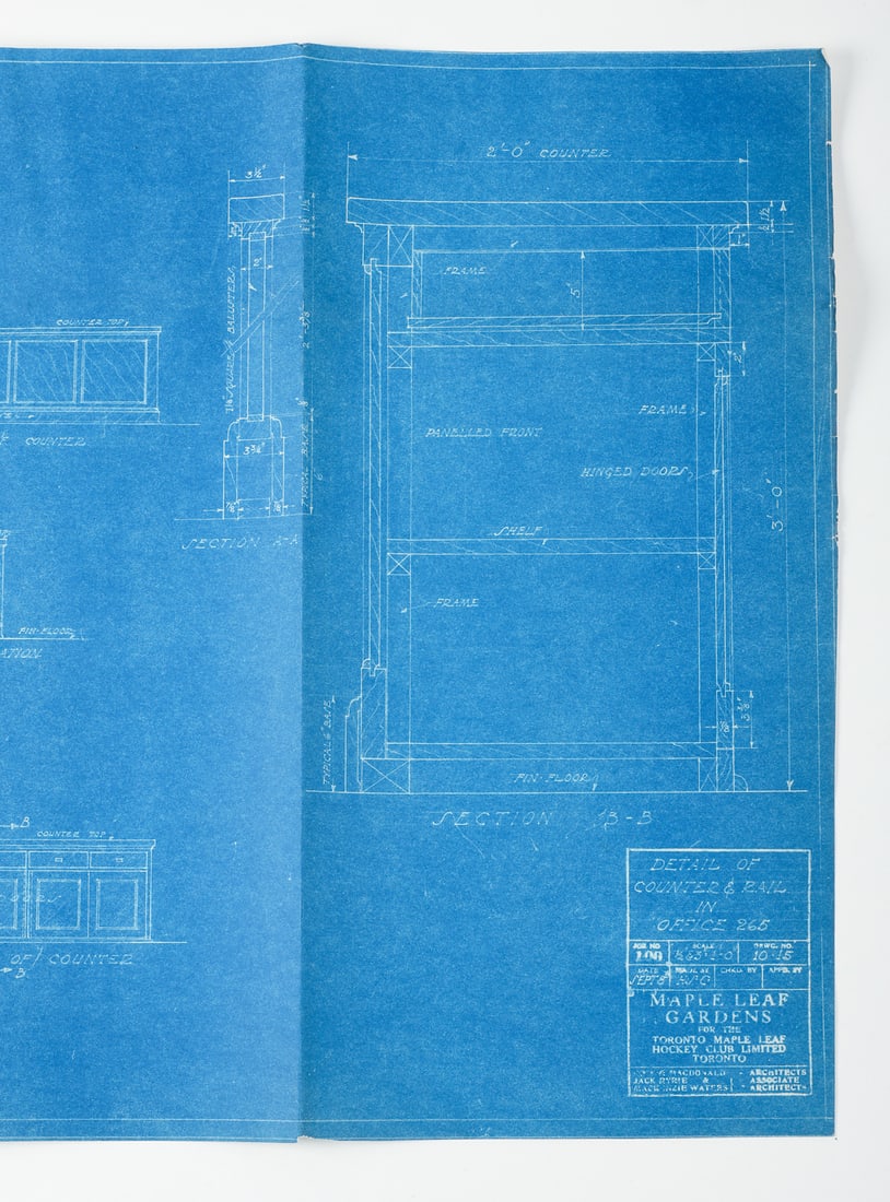 1931 Maple Leaf Gardens Blueprint (Office Railings) - 3