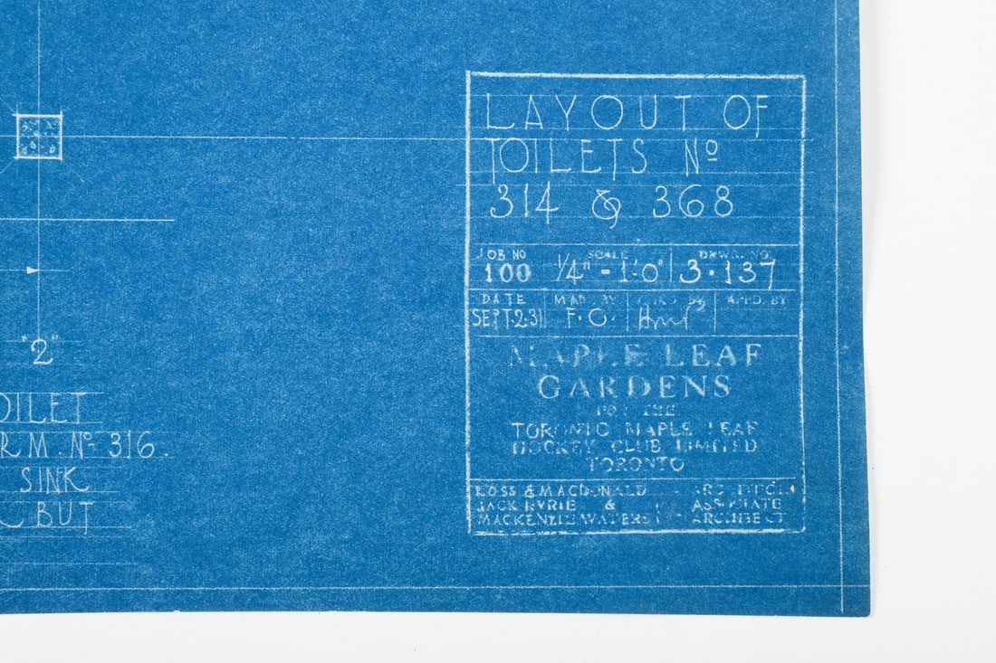 1931 Maple Leaf Gardens Blueprint (Toilets) - 2