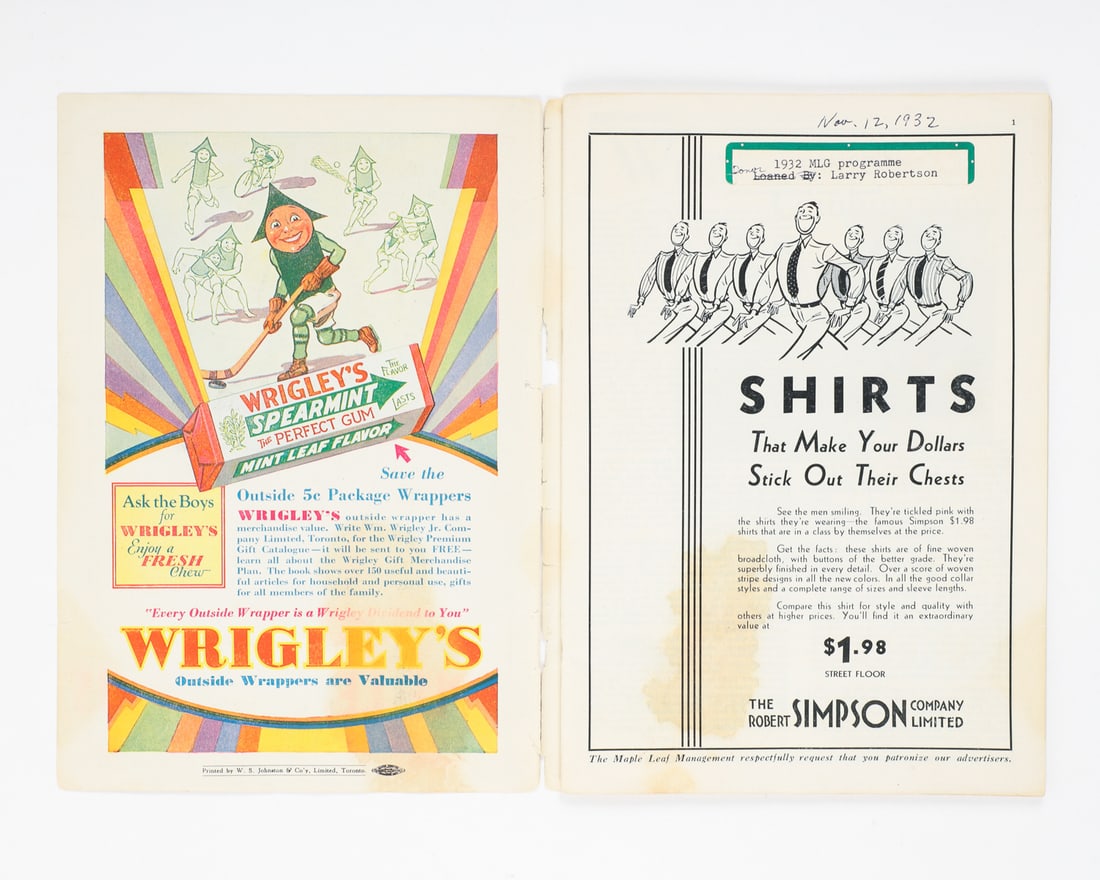 1932-1933 Maple Leaf Gardens Opening Game Program - 4