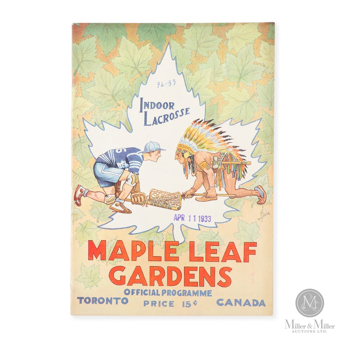 April 11, 1933 Maple Leaf Gardens Stanley Cup Final Program: The April 11, 1933, program offered here from Maple Leaf Gardens featured the Toronto Maple Leafs taking on the New York Rangers in Game 3 of the Stanley Cup final. The game saw Toronto beat New York