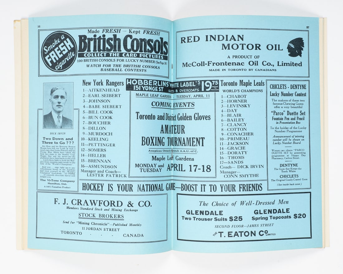 April 11, 1933 Maple Leaf Gardens Stanley Cup Final Program - 3