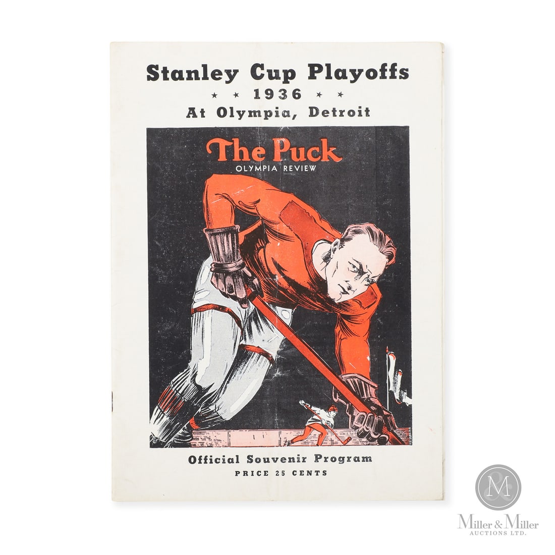 1935-1936 Olympia Stanley Cup Finals Program: Offered here is a Stanley Cup Finals program from Olympia Stadium between the Detroit Red Wings and Toronto Maple Leafs. This example relates to games held in Detroit during the series, which was won
