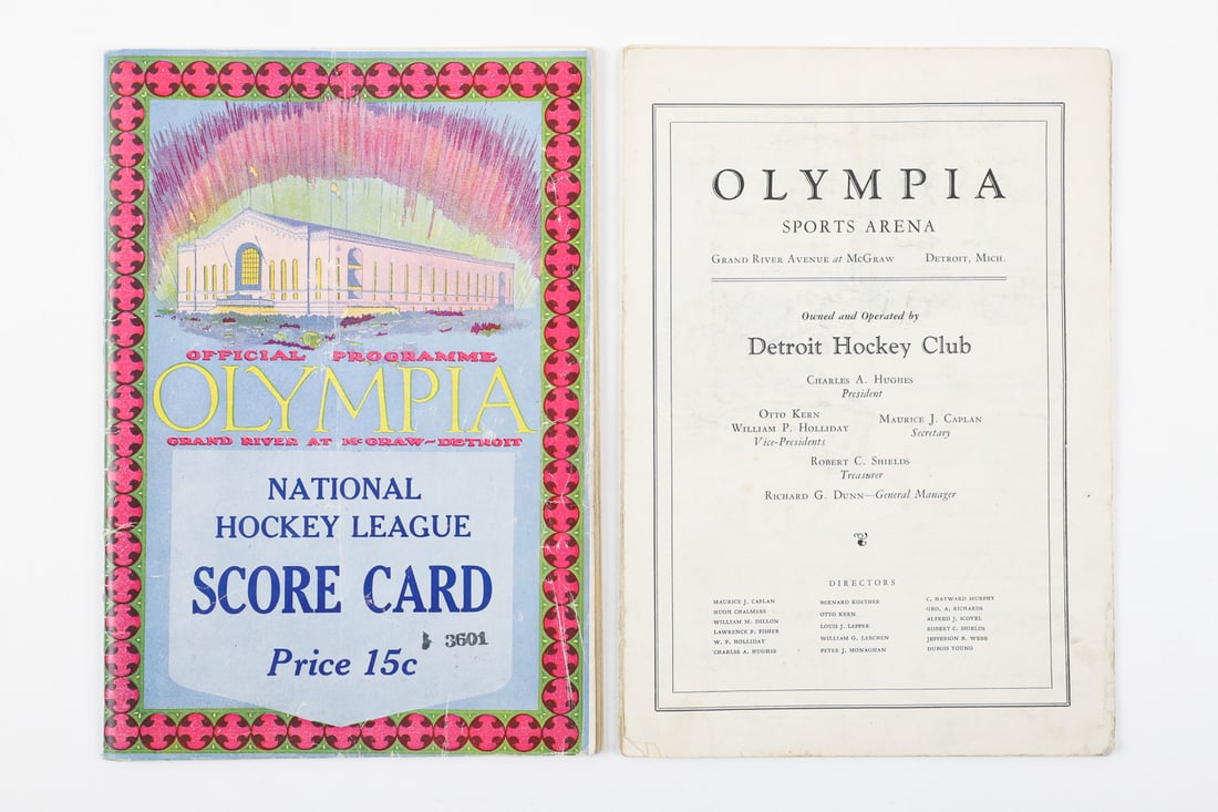 1927-1937 Detroit Olympia Programs (First Ever Game) - 2