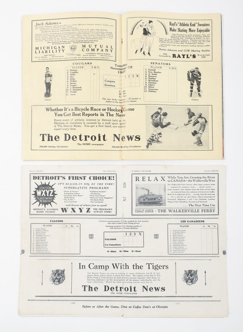 1927-1937 Detroit Olympia Programs (First Ever Game) - 4
