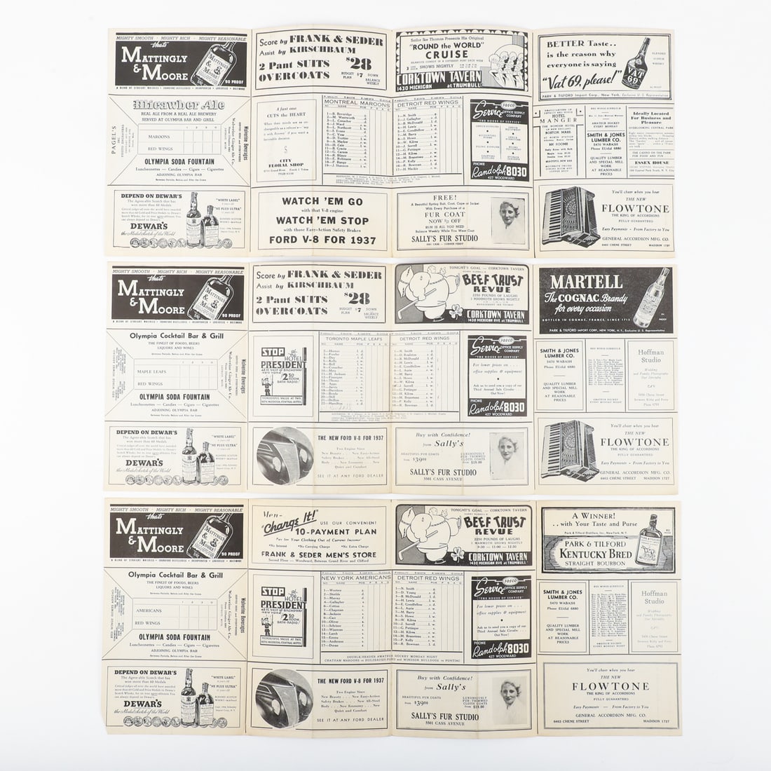 1927-1937 Detroit Olympia Programs (First Ever Game) - 9