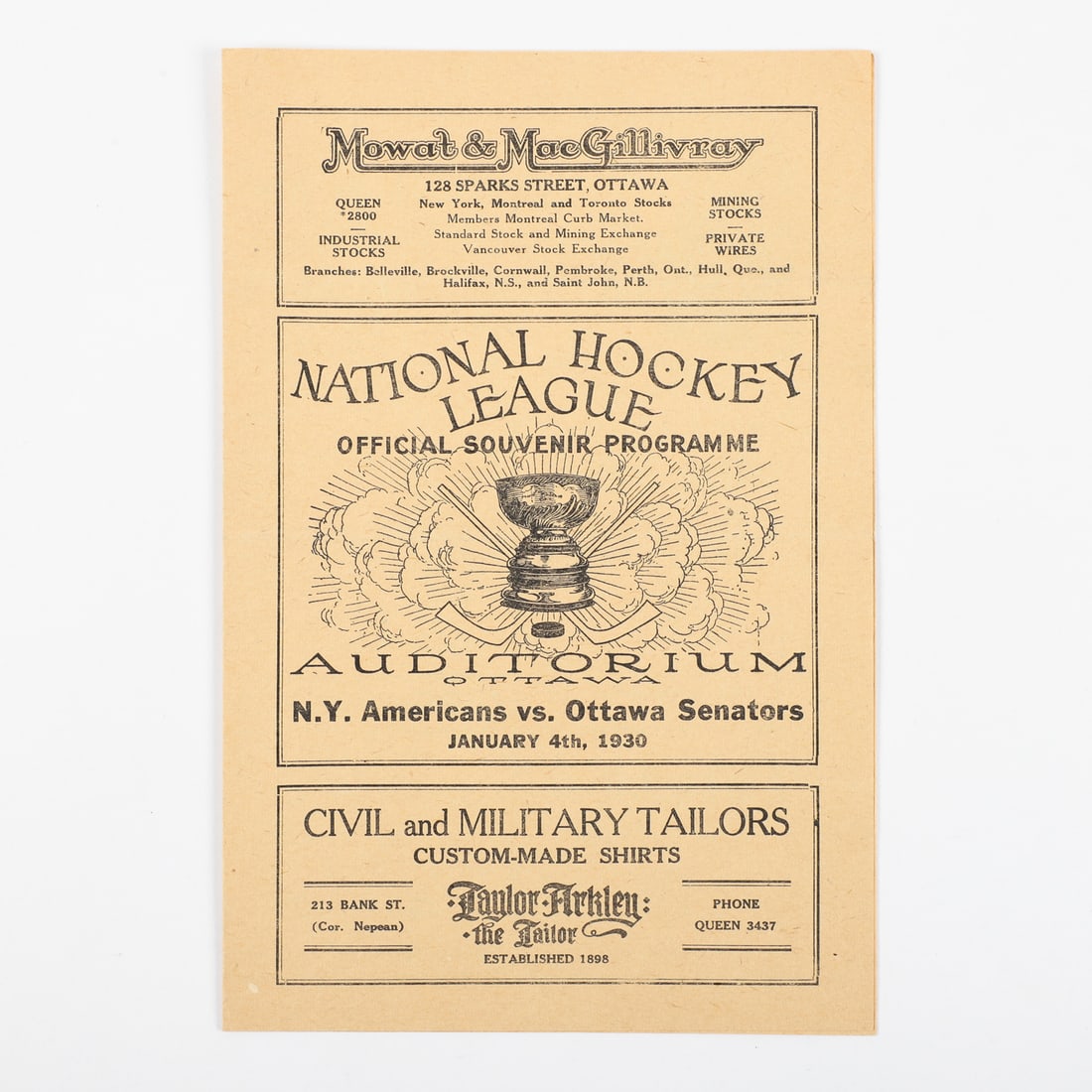 Ottawa Auditorium 1927 & 1930 NHL Programs - 2
