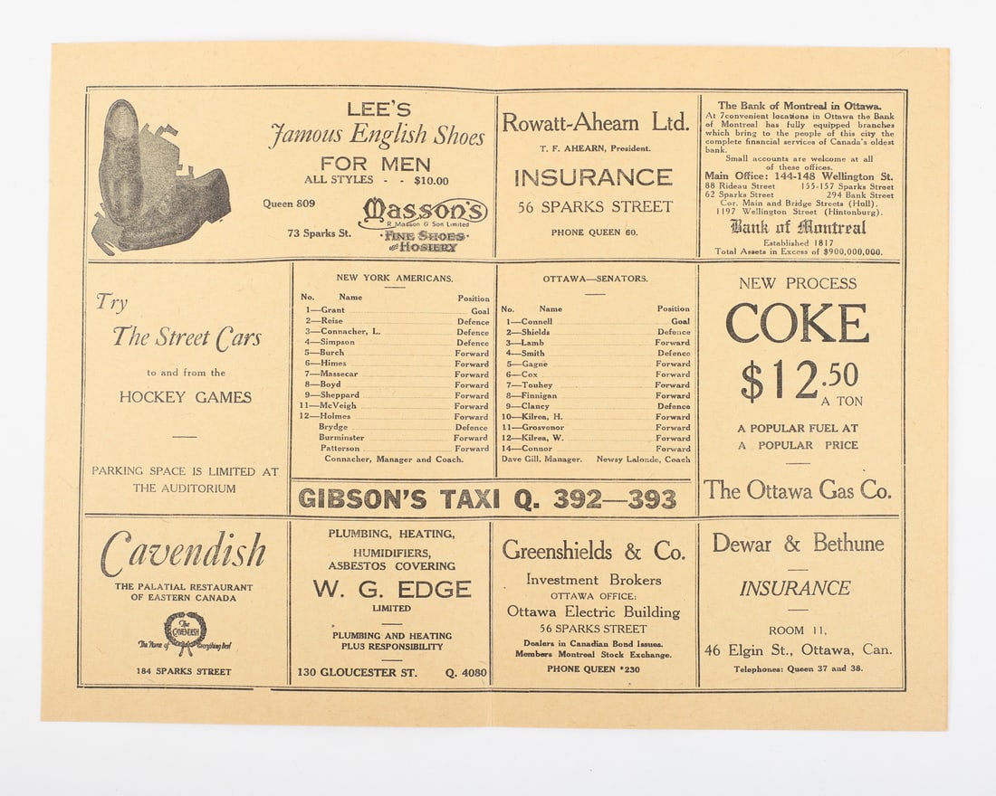 Ottawa Auditorium 1927 & 1930 NHL Programs - 4