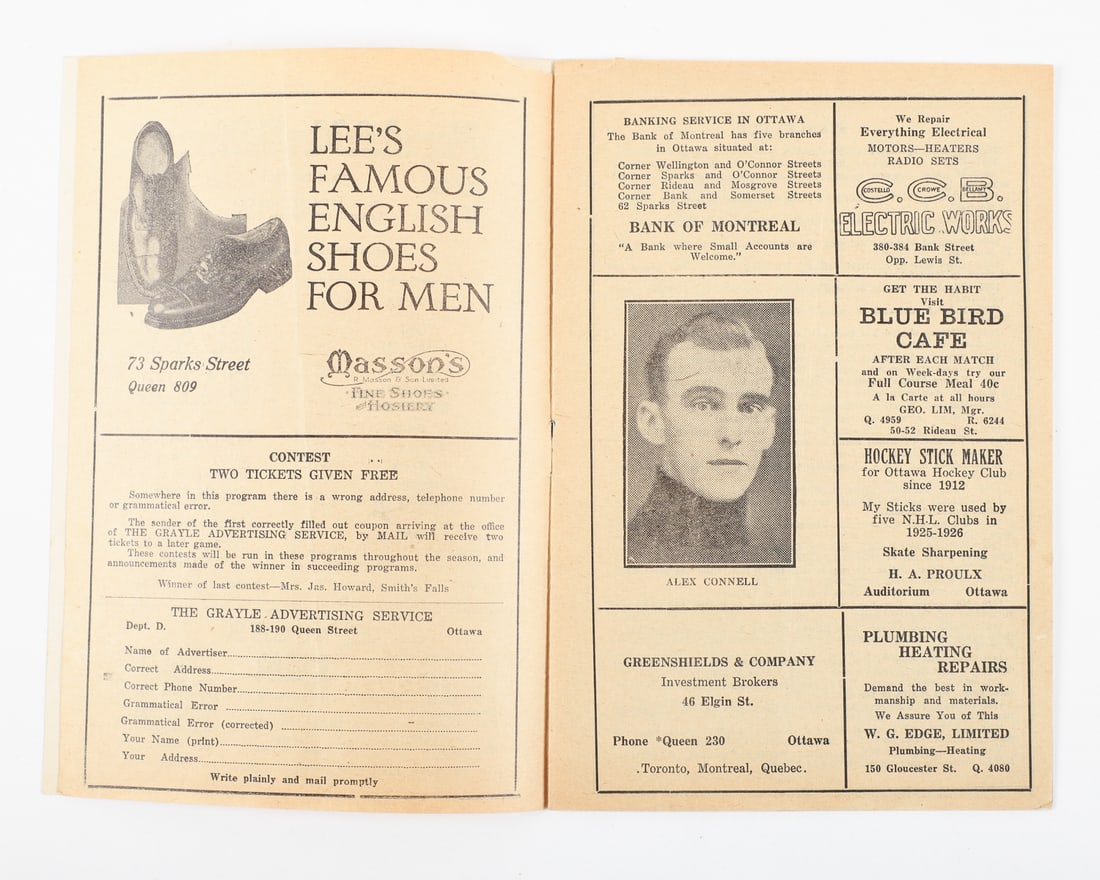 Ottawa Auditorium 1927 & 1930 NHL Programs - 8