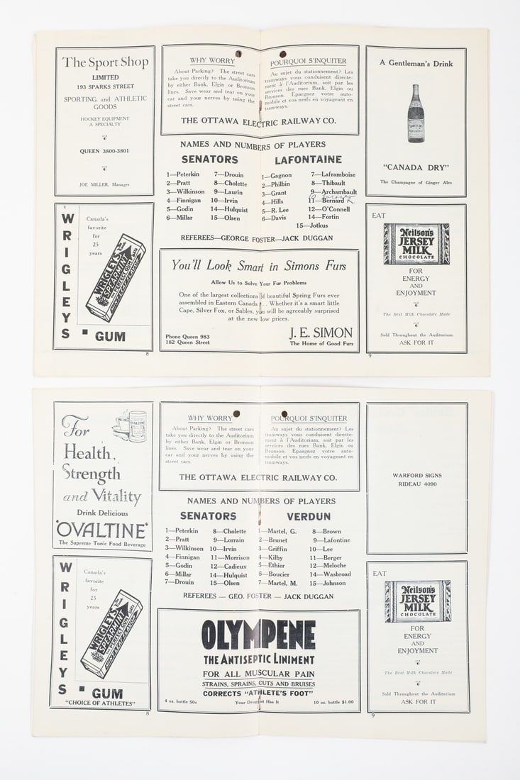Collection of Early Ottawa Auditorium Programs Featuring Carnegie (7) - 11